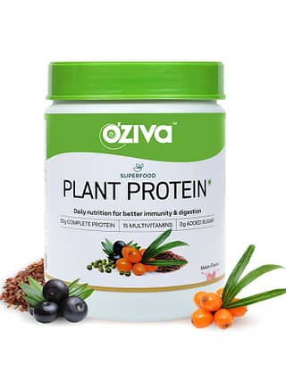 OZiva Superfood Plant Protein with Ayurvedic Herbs & Multivitamins