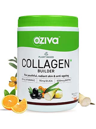 OZiva Plant Based Collagen Builder – Berry Orange 250g